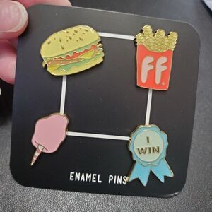 Set of 4 enamel food pins